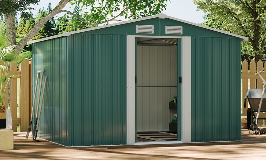 Image 11: Large Metal Garden Tool Storage Shed in 6 Styles