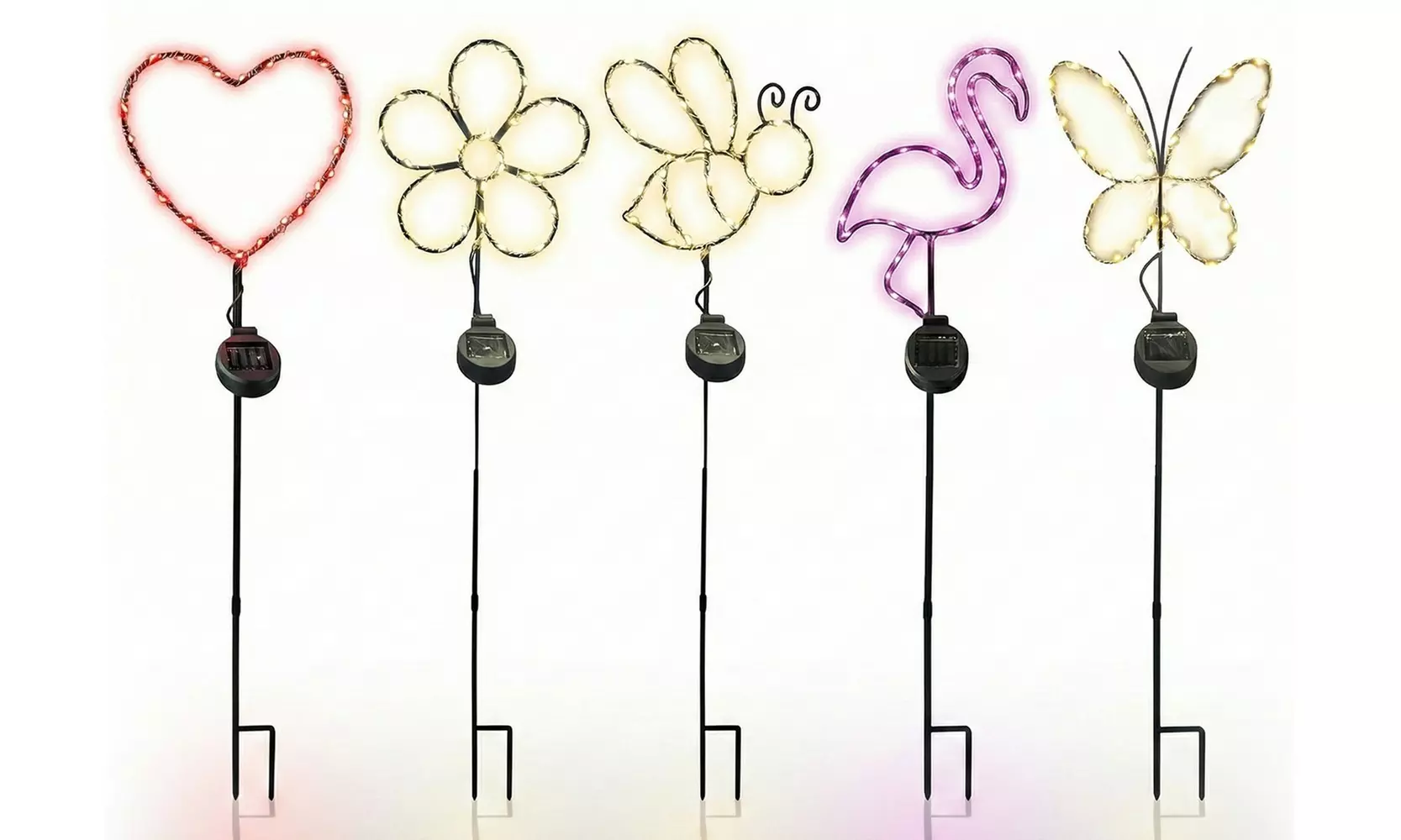 Outdoor Solar Powered LED Decorative Garden Stake Light (Set of 2) - 5 Options