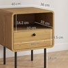 Image 8: HOMCOM Oak Bedside Table
