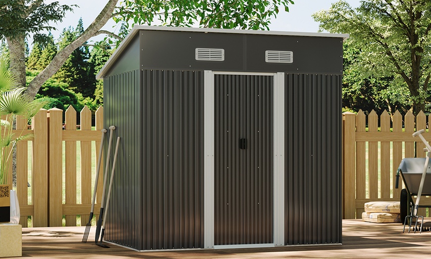 Image 16: Outdoor Garden Compact Metal Storage Shed