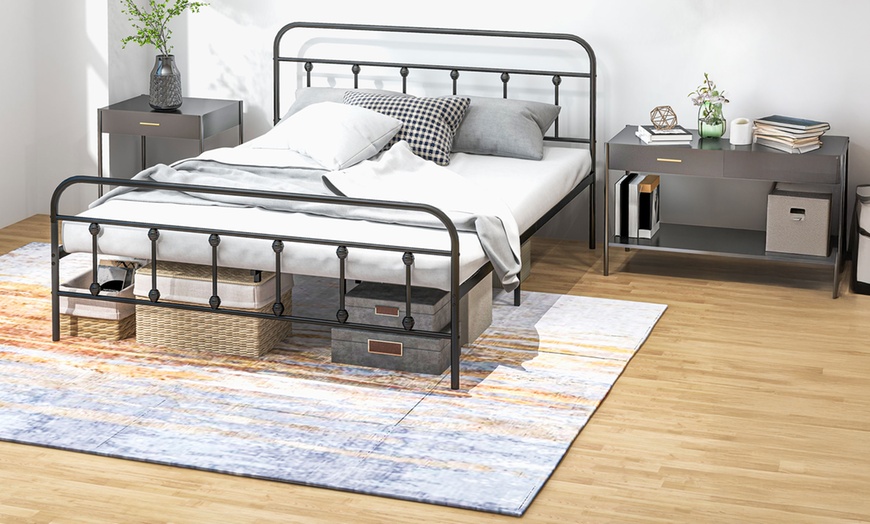 Image 4: HomCom Metal Bed Frames in Various Sizes and Colours