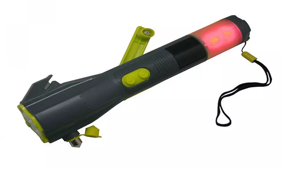 8-in-1 Multi-Use Waterproof Dynamo Emergency Flashlight with Hammer - Primary Image
