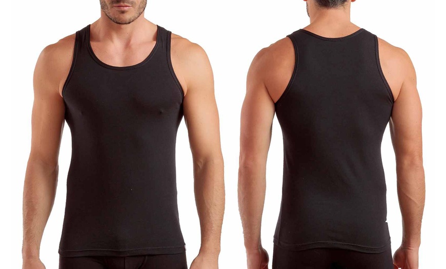 Image 21: Pack di 6 t-shirt o canotte da uomo Enrico Coveri