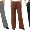 Image 12: Plain and Seam Front Wide Leg Trousers