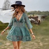 Image 17: Boho-Style Lace Cover-Up Beach Dress