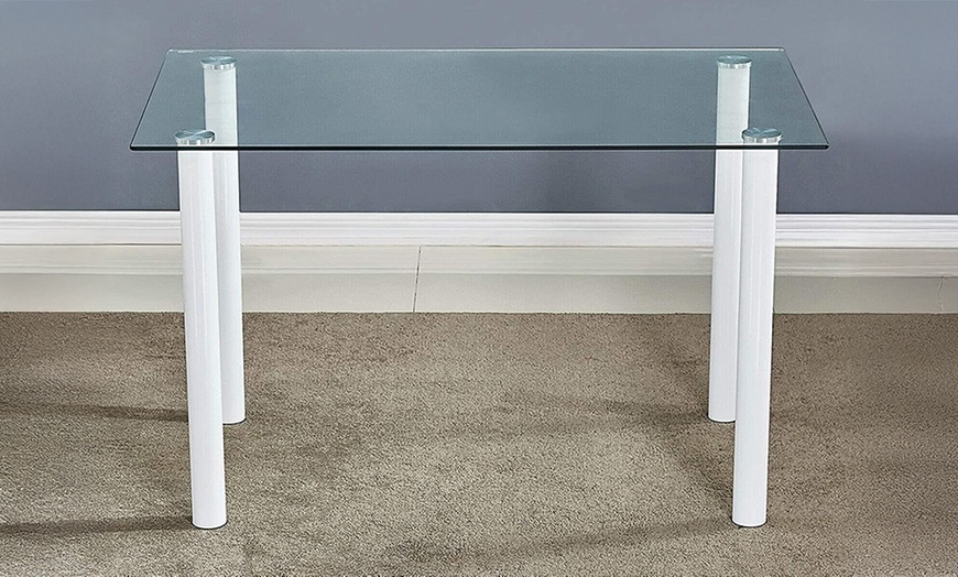 Image 38: Glass Dining Table Set with Chair Options