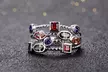 CZ Multi-Stone Three Row Band in White, Yellow Gold  Accents - Second Medium