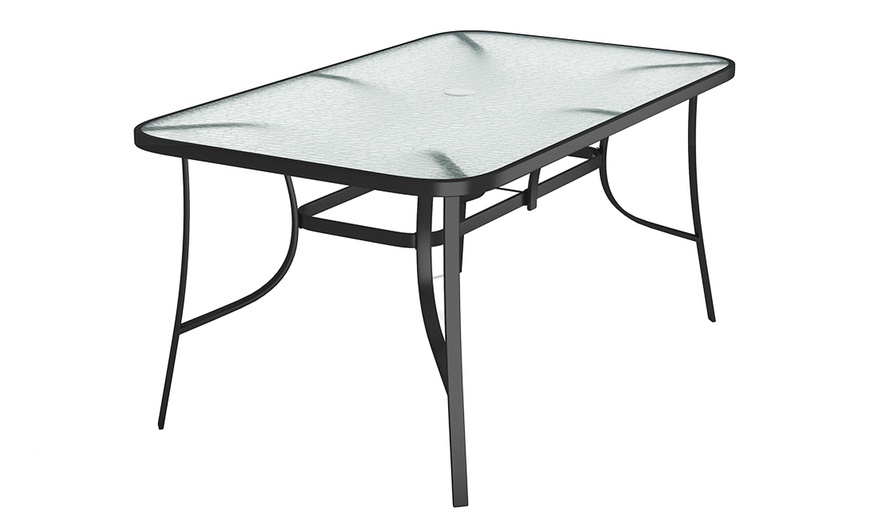 Image 16: Outdoor Rippled Tempered Glass Coffee Table with 4 Styles