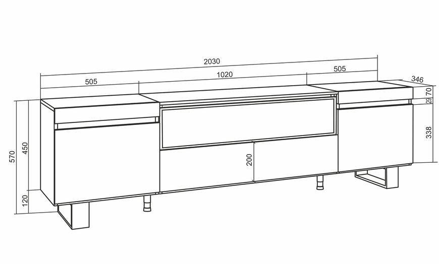 Image 47: TV Stand Cozy 200 cm in different colours and large storage capacity