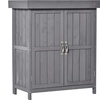 Image 6: Outsunny Wooden Garden Storage Sheds in Grey or Natural Wood