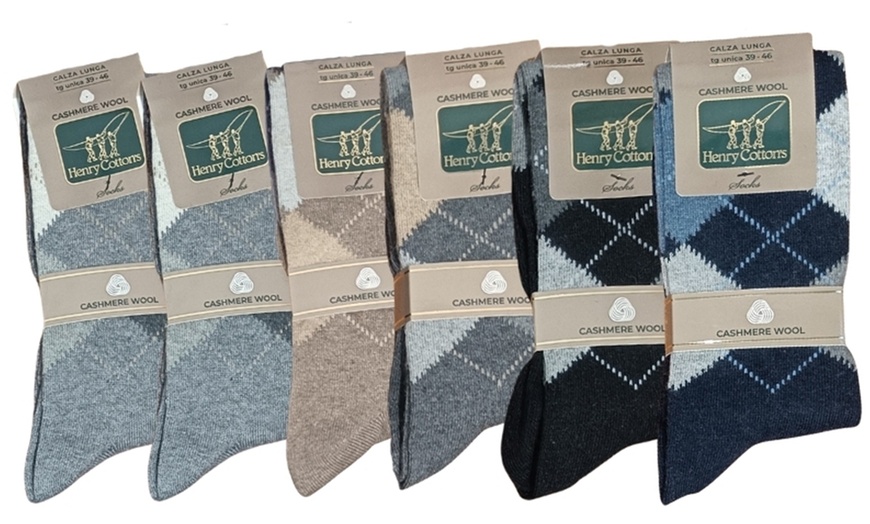 Image 4: Pack di 6 paia di calze lunghe uomo in cashmere e lana Henry Cotton's