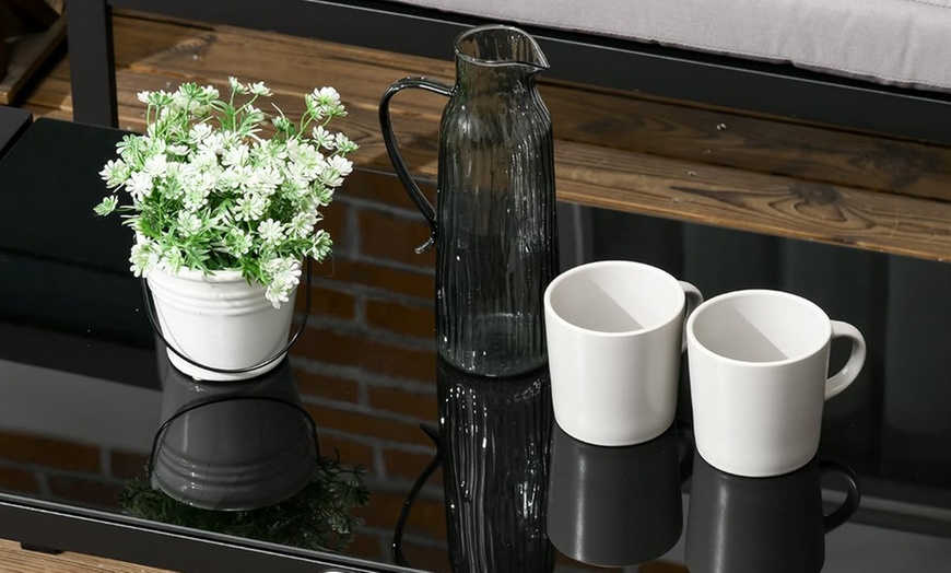 Image 14: Outsunny Five Seater Garden Corner Sofa Set