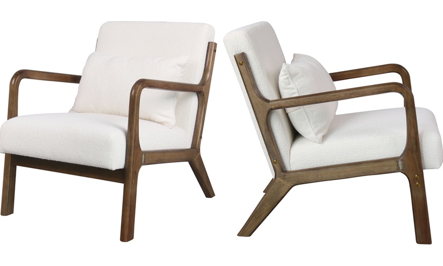 Image 6: Poltrona in tessuto e legno Zach Doosense