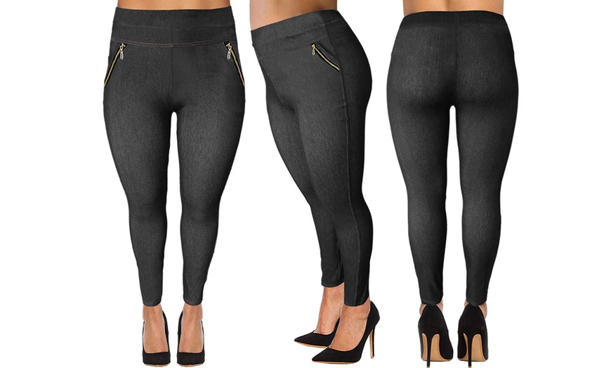 Image 2: Plus Size Denim Jeggings