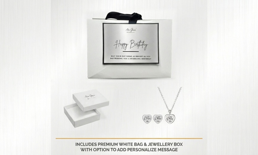 Image 7: Mia Grace Jewellery Austrian Crystal Heart Pendant & Earrings Gift Set