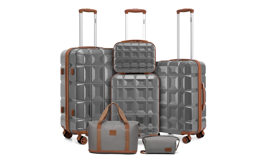 Image 3: Four Pack of PP Hard Shell Suitcases with a Travel Bag