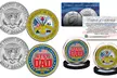 Best DAD - Happy Father's Day JFK Half Dollar 2 Coin Set -Choose Military Branch - Second Medium