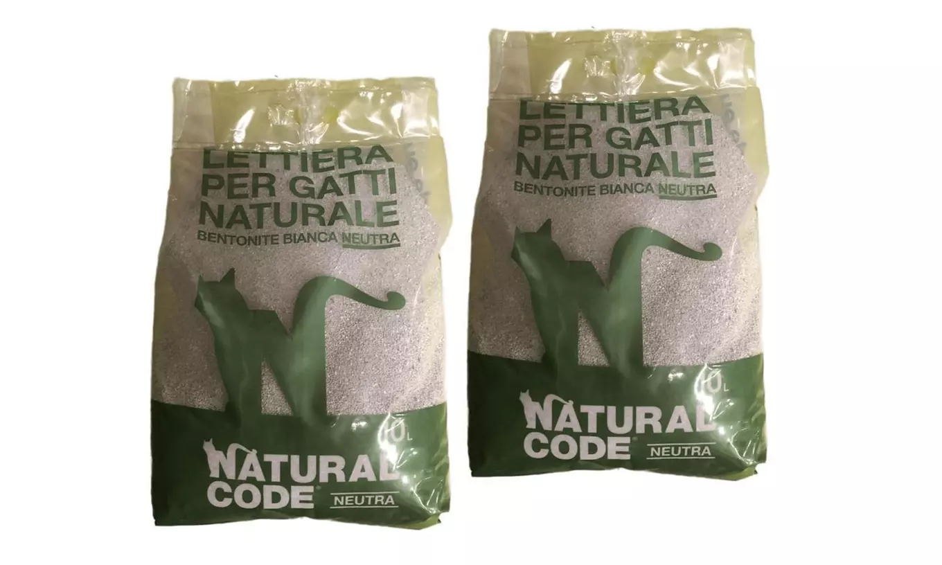 Lettiera per gatti in sacchetto bentonite o vegetale Natural Code