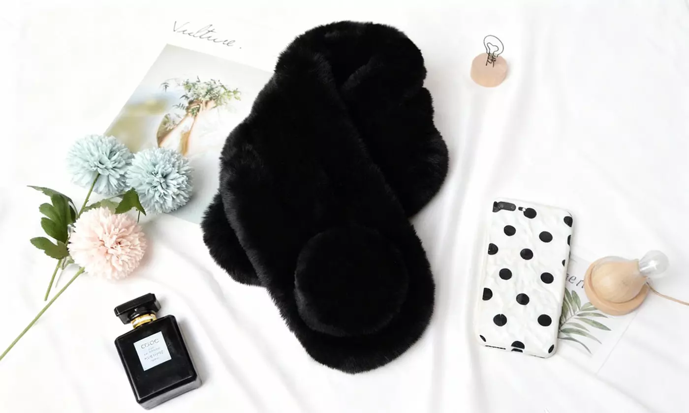 Women Fur Collar Scarf Warm Winter Scarves Neck Warmer