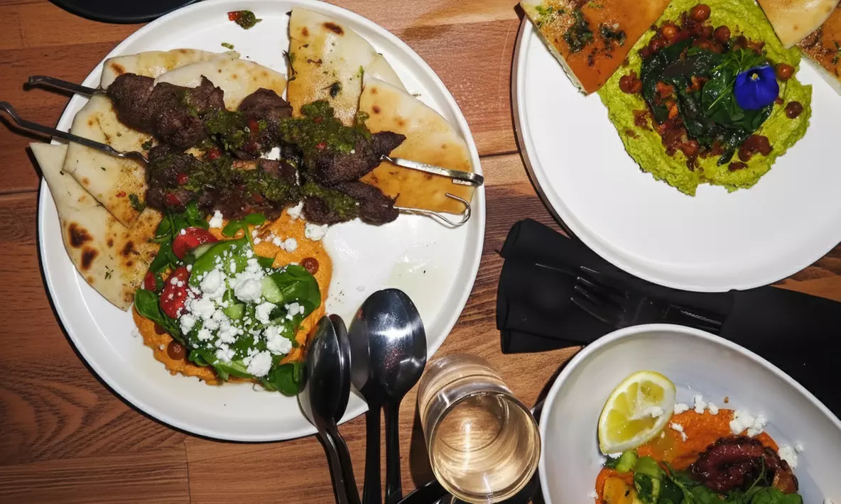 Savor $20, $40, or $60 Towards Mediterranean Dining with Rooftop Views
