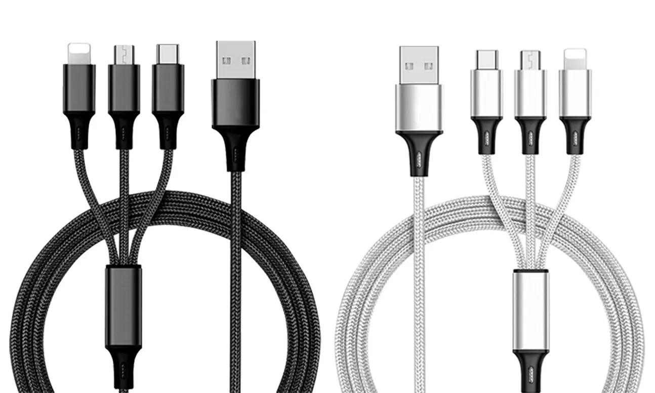 1x, 2x oder 3x 3-in-1 USB-Ladekabel