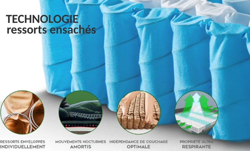 Image 7: Sampur Hybrid matras met gel-traagschuim + pocketveren