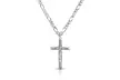 Men's Stainless Steel Crucifix Cross Necklace with 24" Figaro Chain - Second Medium