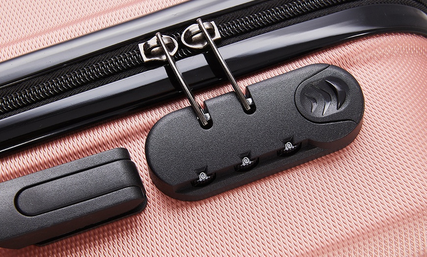 Image 8: 3 Piece ABS Suitcase Set with Combination Lock