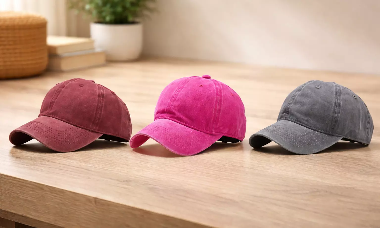 Washed Low Profile Cotton Baseball Cap; Various Colors Available