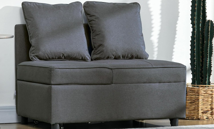 Image 2: HOMCOM 3-In-1 Chair Bed