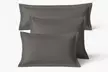 Funda de cojín gris lisa, suave y transpirable, sin necesidad de plancha y con certificación Oeko-Tex®, de Sampur - Second Medium