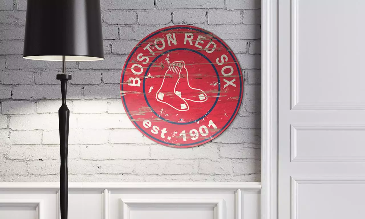 MLB Round Distressed Sign  - Primary Image