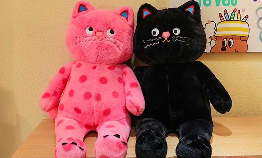 Image 13: Kawaii Spotted Cat Plush Toy
