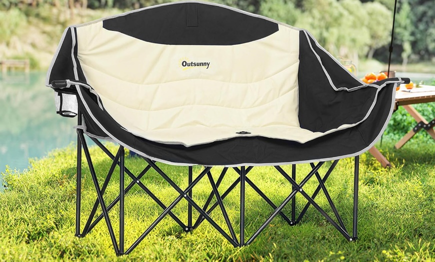 Image 3: Outsunny Double Camping Chair
