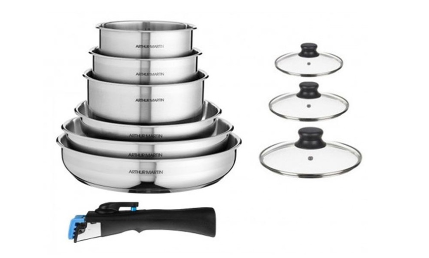 Image 1: Batterie de cuisine 10 pièces Arthur Martin en inox