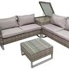 Image 5: Atlanta Rattan-Effect Corner Sofa Set in Grey with a Coffee Table 