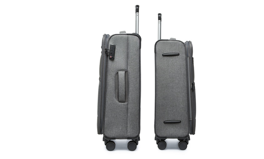 Image 19: Individual or 3 piece Soft Shell Suitcase Set