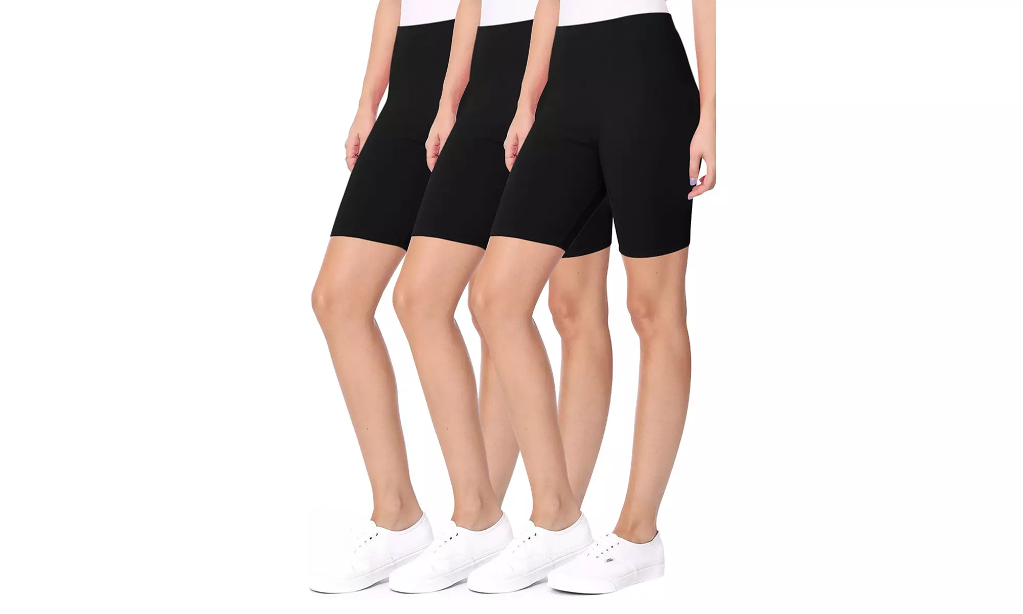 Women's Casual Seamless Elastic High Biker Shorts (Pack of 3)