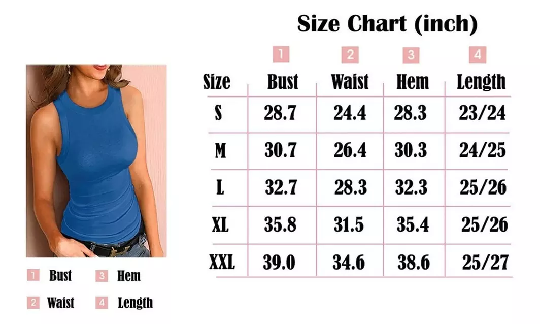 2Pack Women Sleeveless Basic Slim Knit Ribbed Tank Tops