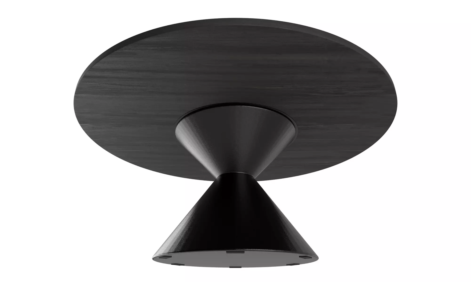 Tavolo rotondo con base a doppio cono