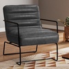Image 2: Living And Home Retro-Themed Ribbed Armchair with Metal Frame