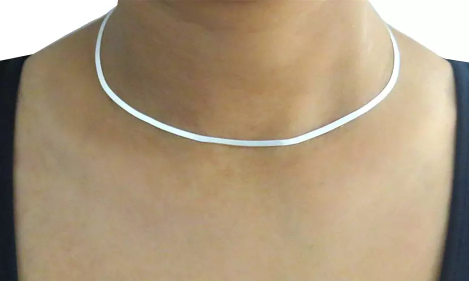 Italian Made Sterling Silver Flat Snake Chain Necklace 16-30 Inch