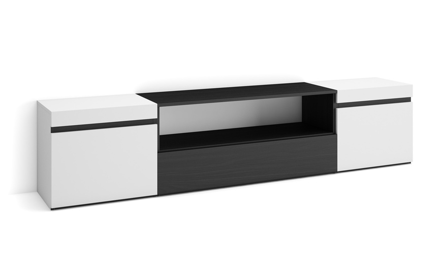 Image 28: Modernes TV-Lowboard (200cm) - Wahlweise mit 3D-Elektrokamin oder extra Stauraum