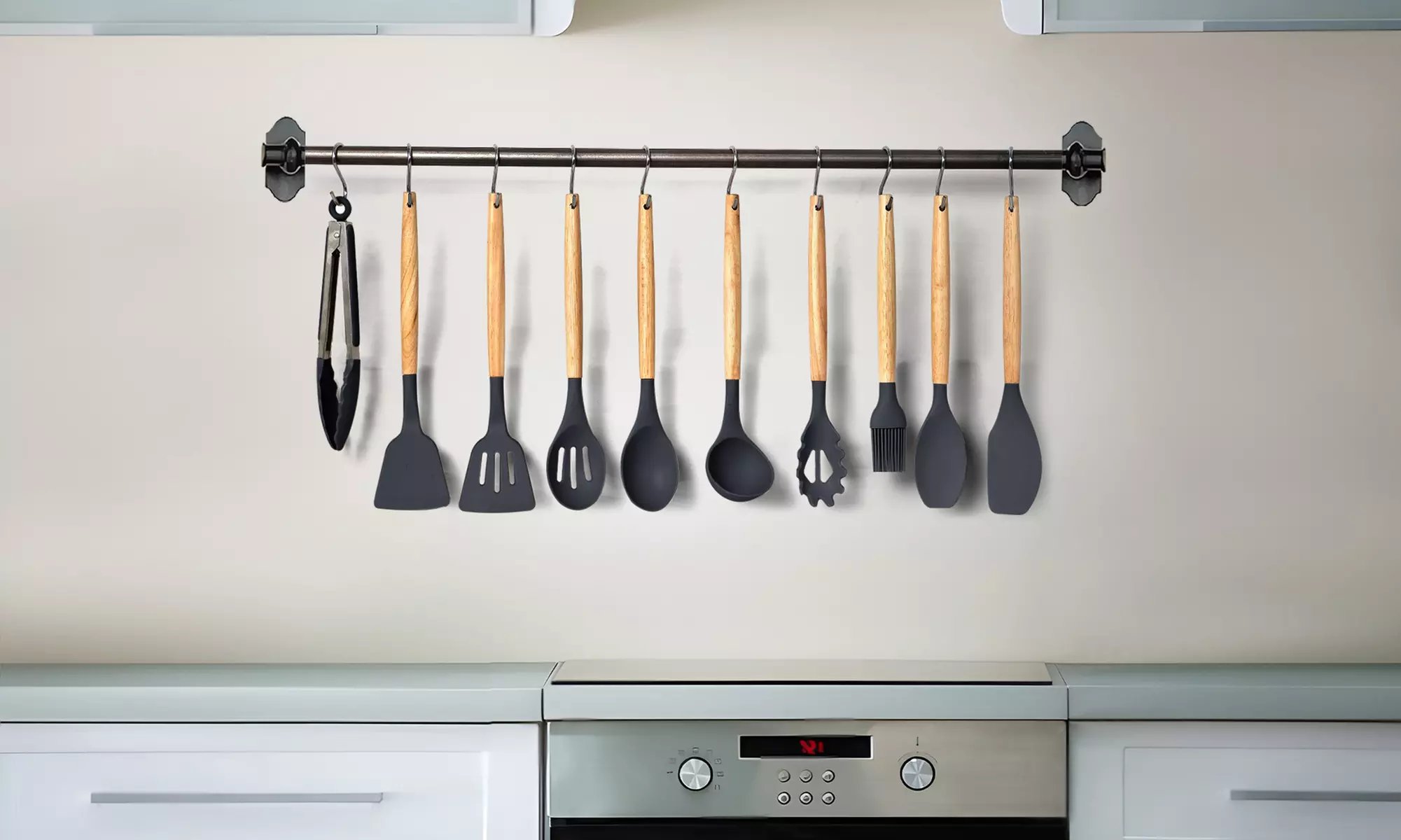 Lux Decor Silicone Kitchen Utensils Set Heat Resistant 35-Pcs Cooking Tools