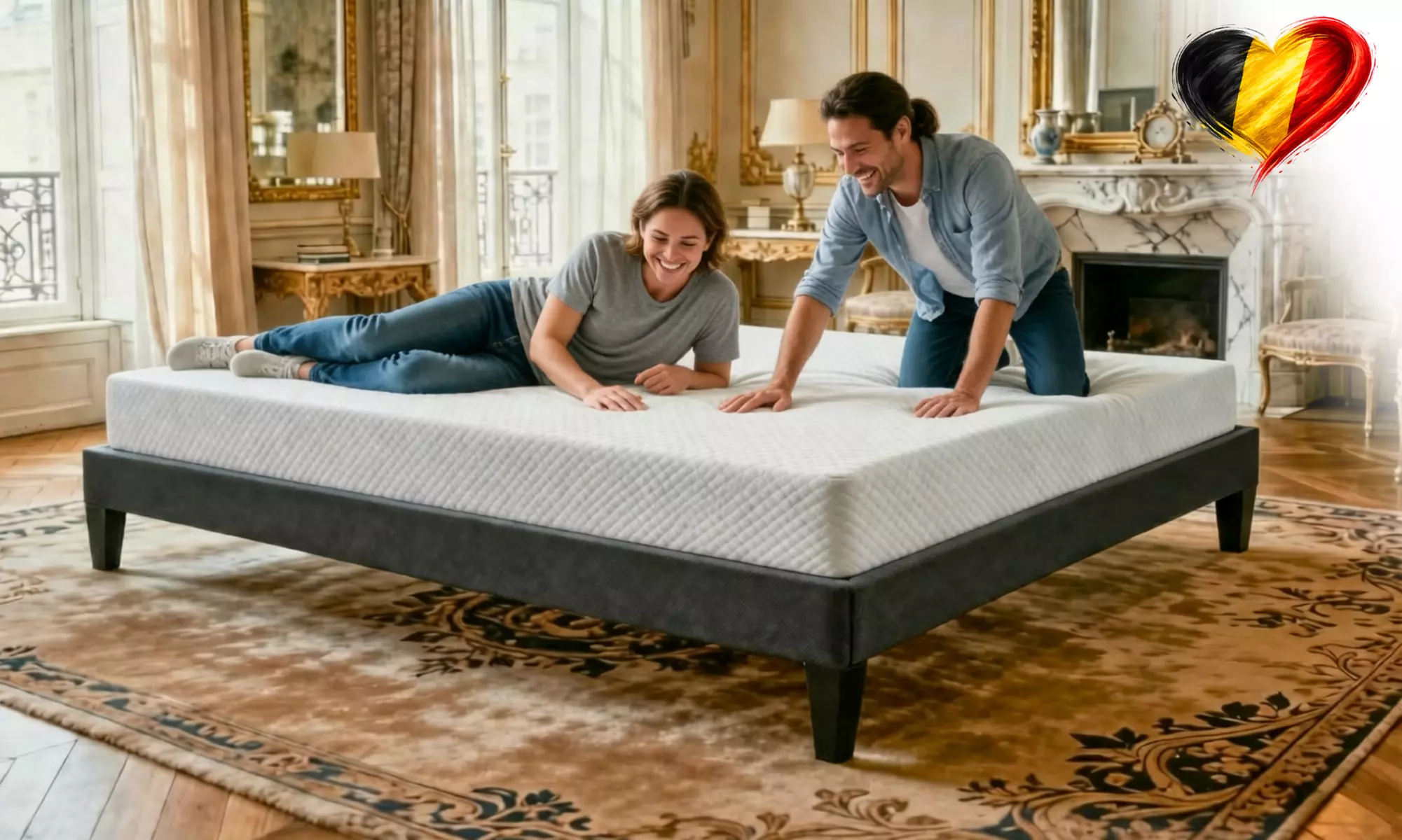 Rete a doghe e materasso in memory foam