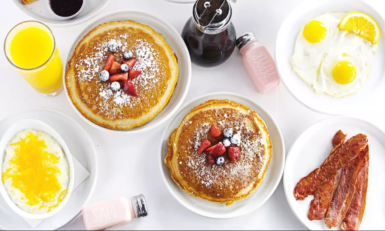 Indulge in Family Breakfast, Shrimp, Grits, or Food & Drink Credit