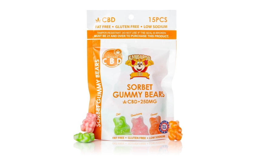 Image 4: Fat-Free Sweet Sorbet CBD Gummy Bears (250mg-3000mg) from Kangaroo CBD