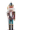 Image 3: Living And Home Wooden Nutcracker Soldier Figurine Christmas Ornament