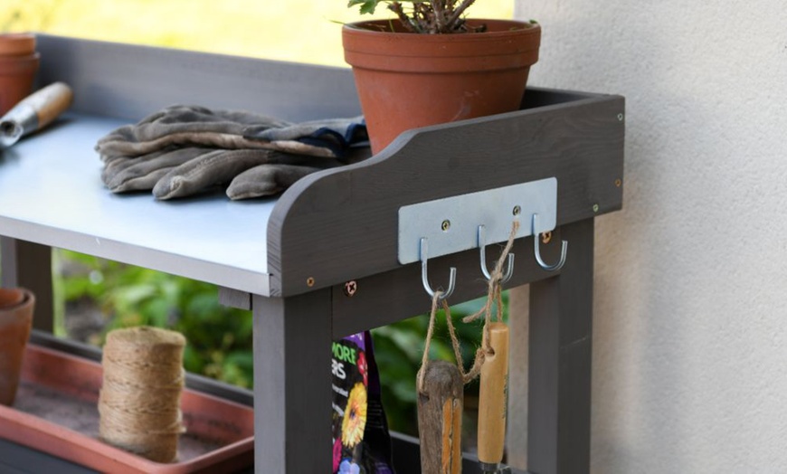 Image 8: Garden Grow Wooden Potting Bench or Storage Cabinet