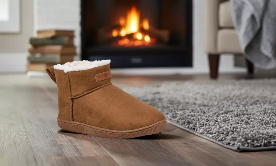Polysuede Low Cut Ankle Slipper Boot